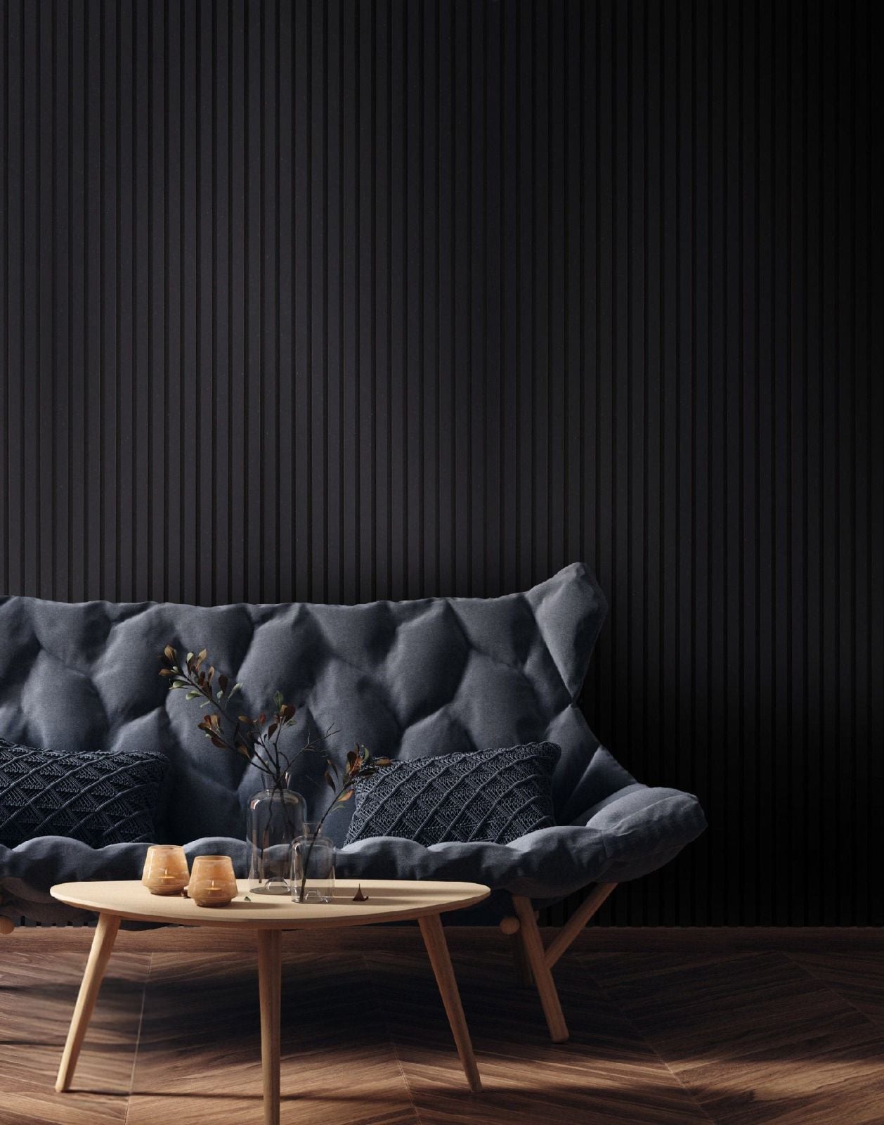 Premium Black Slat Wall Panels