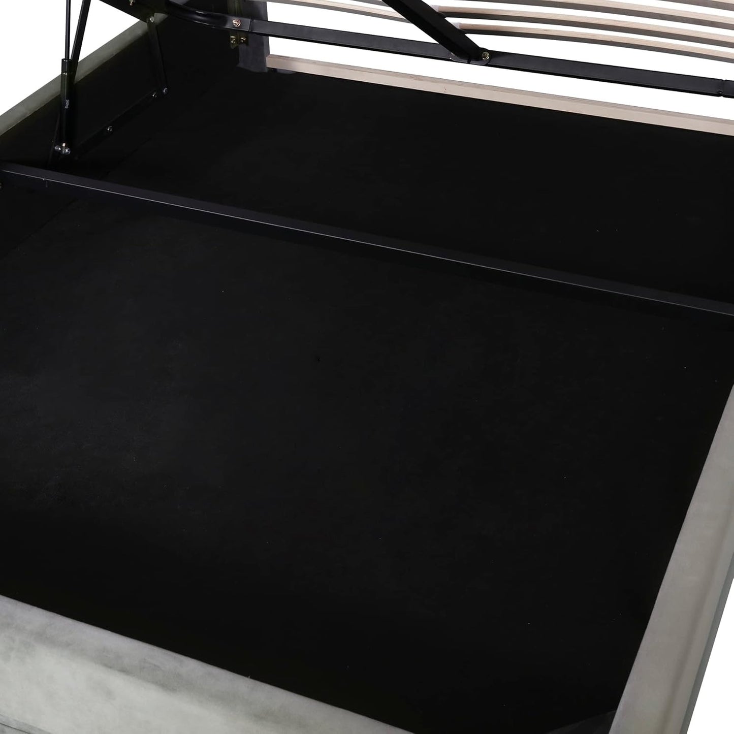 Queen Bed Frame, Quilted with Adjustable Headrest and Solid Wood Support