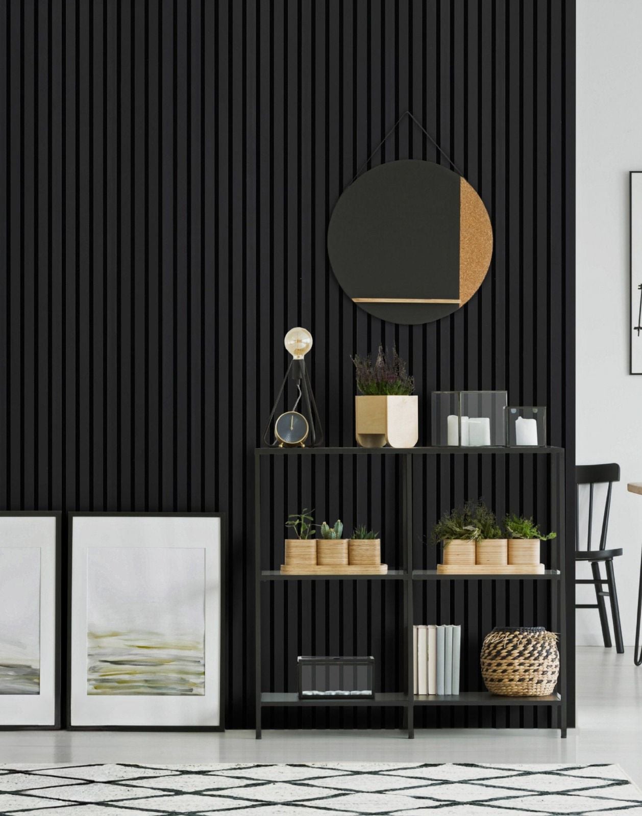 Premium Black Slat Wall Panels