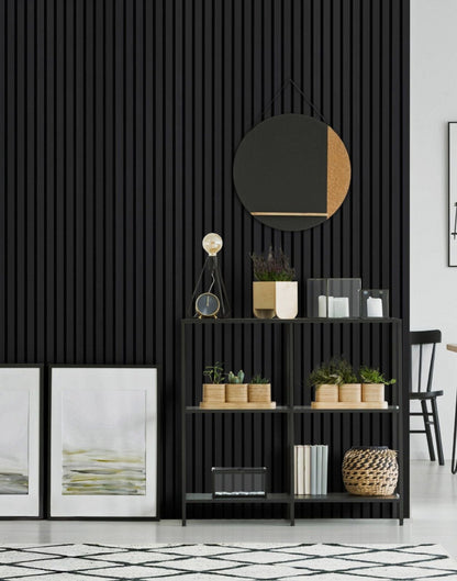 Premium Black Slat Wall Panels