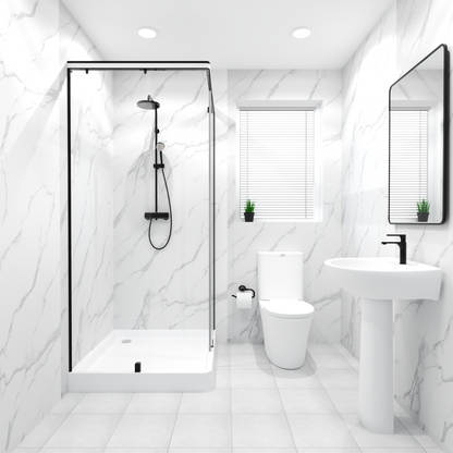 Premium White Marble Gloss Wall Panel – 1M x 2.4M